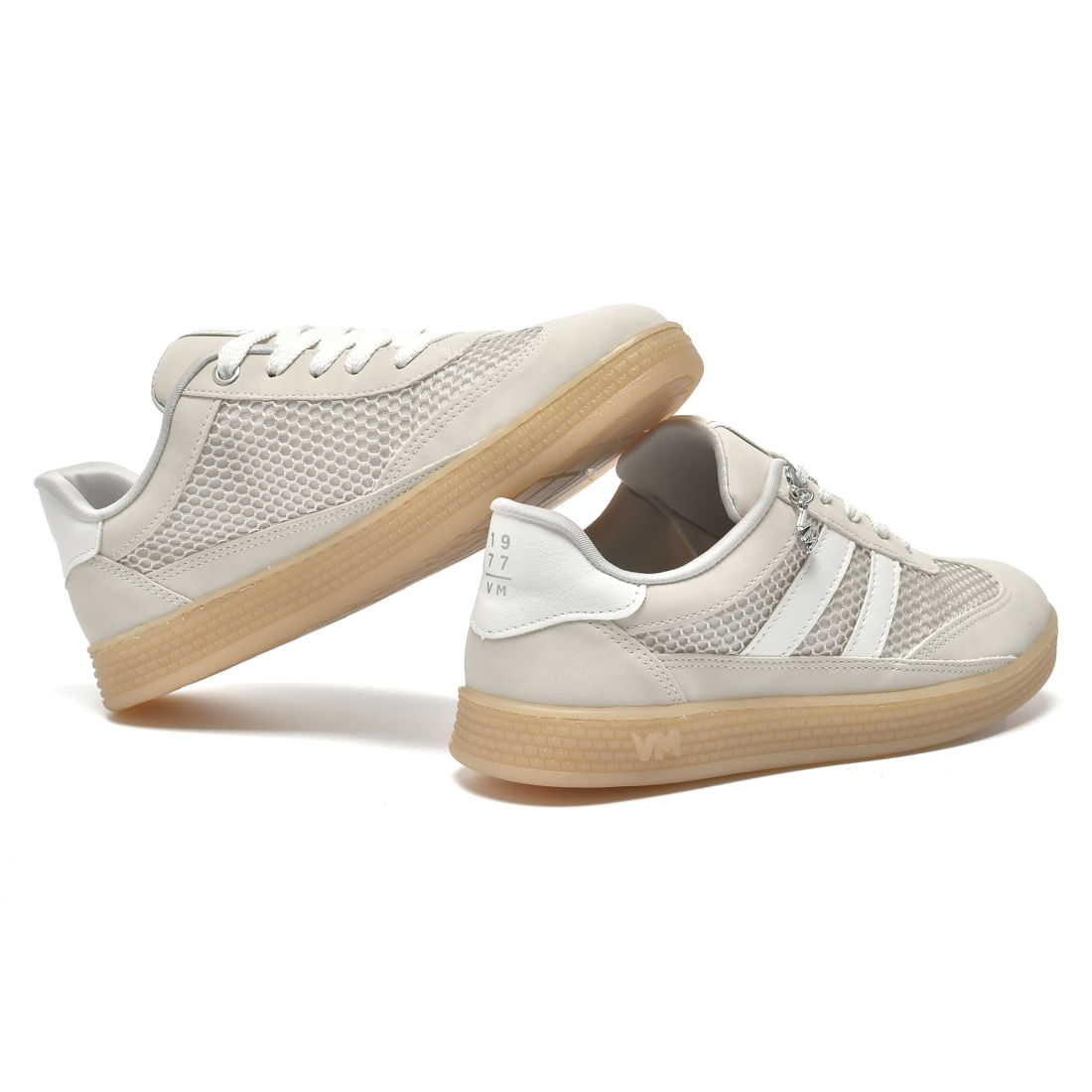 Imagem do tênis casual feminino Via Marte em off white para seção vai servir